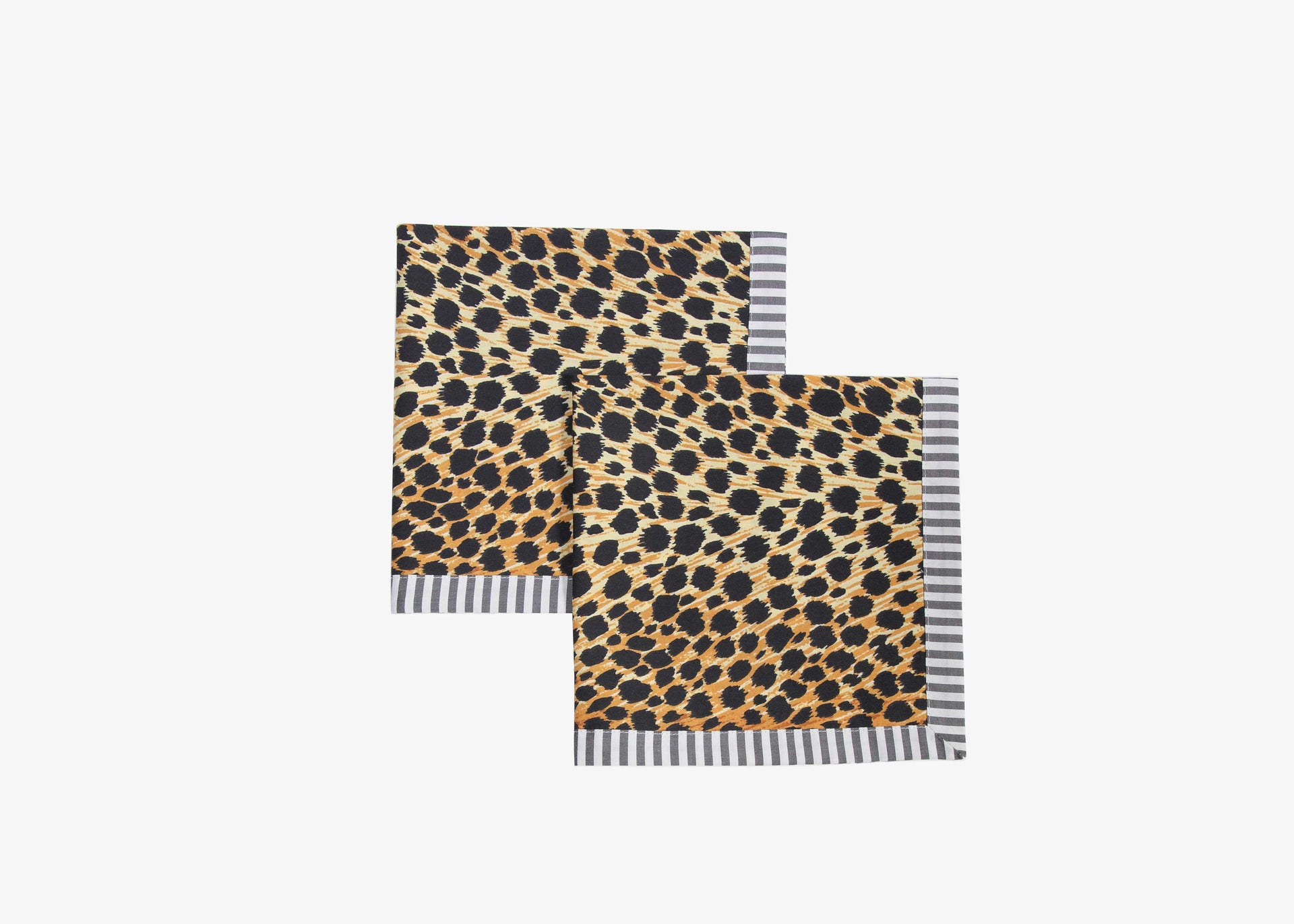 The BETTINA leopard & grey flannel napkin