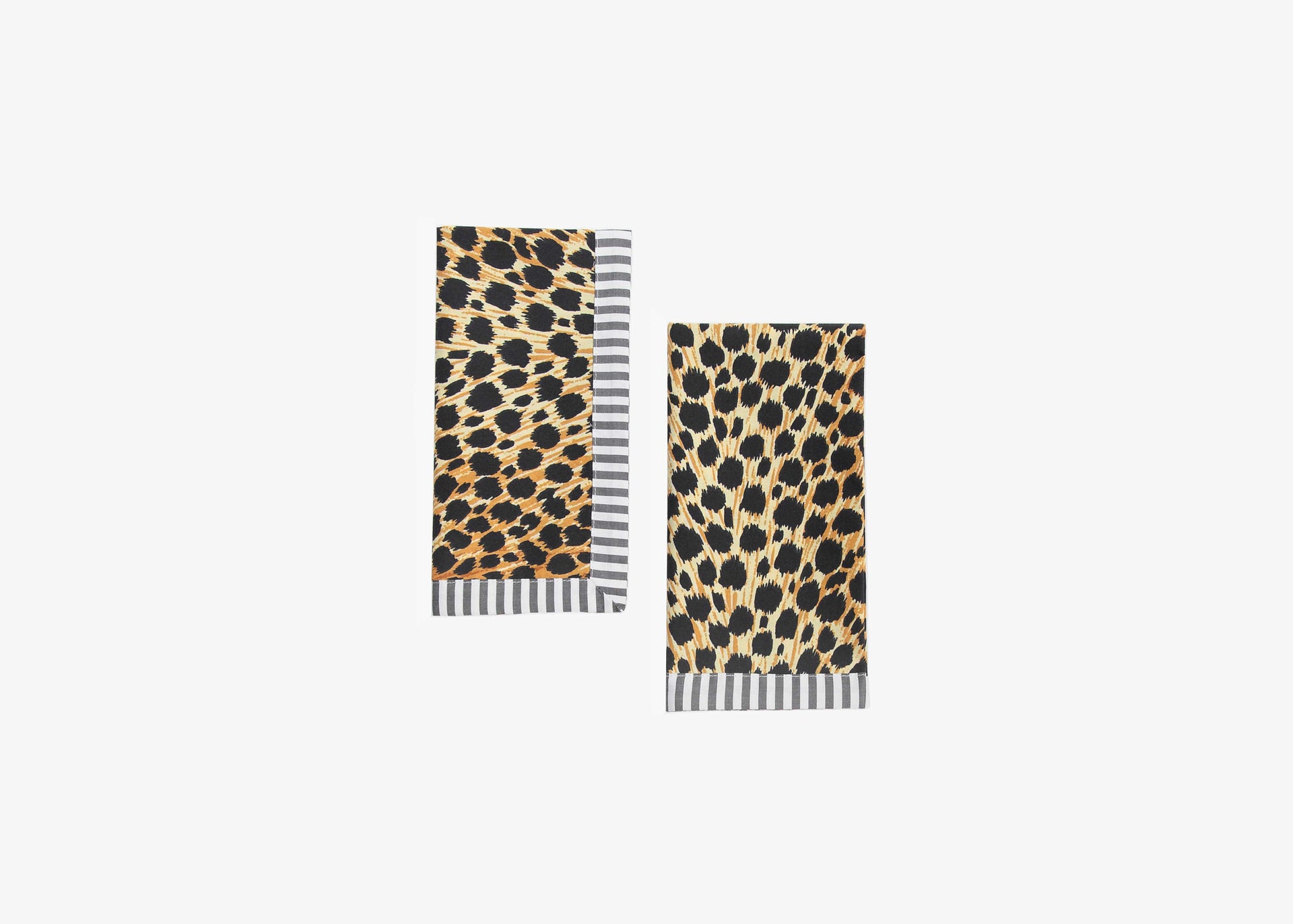 The BETTINA leopard & grey flannel napkin